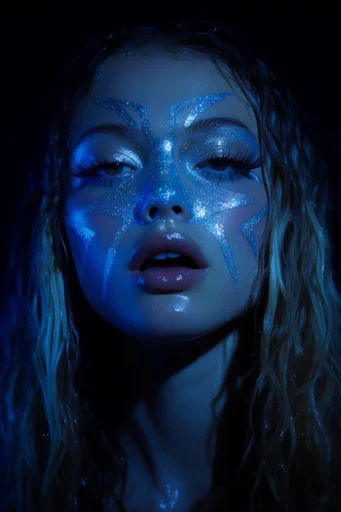 Luminous Cyber Noir moodboard — generate AI images in this style