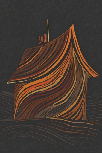 Amber Noir Linearism style AI image example 4