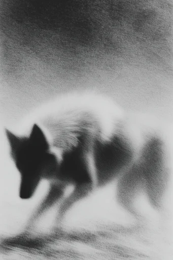 Spectral Monochrome Noir style reference image — charcoal grain texture