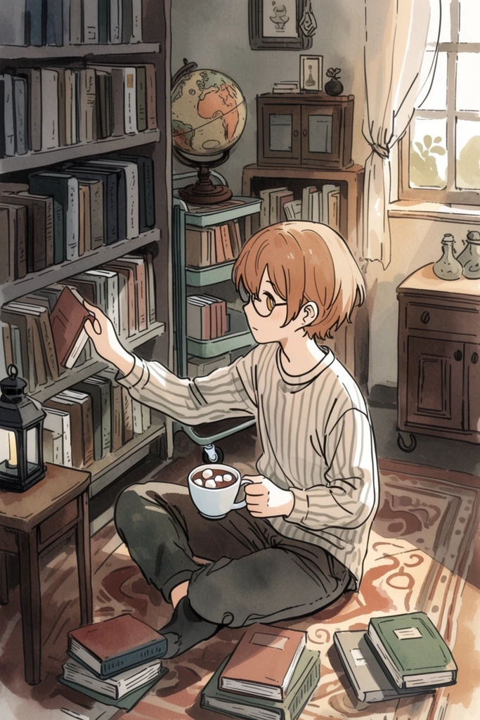 Nostalgic Cozy Illustration style AI image example 1