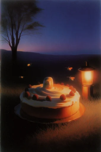 Nocturnal Amber Surrealism style reference image — painterly texture