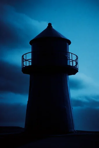 Cyanic Minimalist Noir style reference image — cool blue color grading