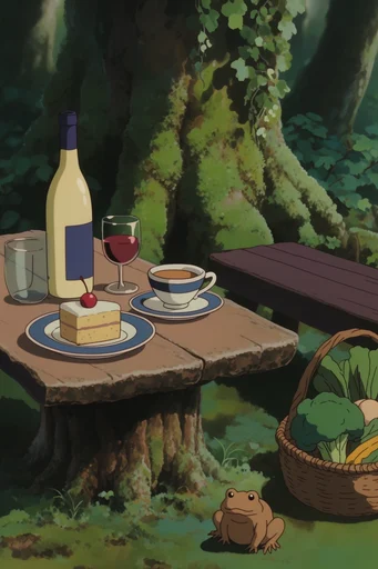 Nostalgic Forest Anime style reference image — painterly forest background