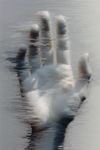 Fragmented Digital Elegance style reference image — digital decay