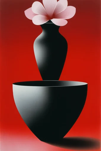 Graphic Crimson Minimalism style reference image — stark black silhouette