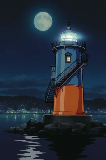 Nostalgic Nocturnal Anime style reference image — cinematic retro anime