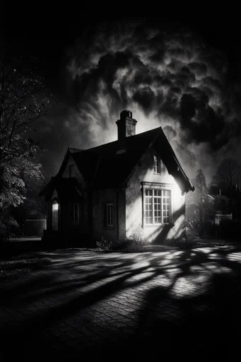 Spectral Gothic Noir style reference image — high-contrast shadow play