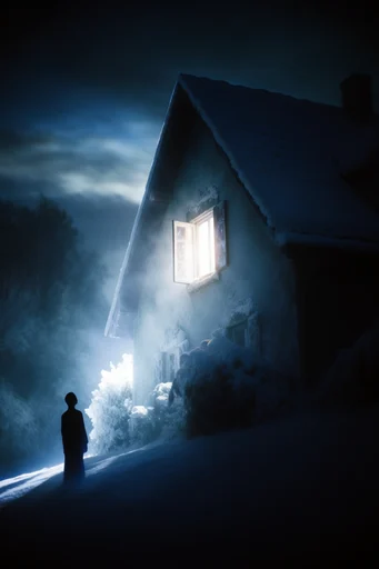 Ethereal Nocturnal Cyan style reference image — nocturnal cinematic noir