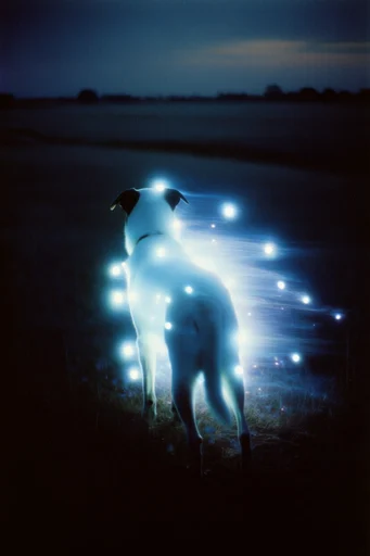 Luminescent Nocturnal Etherealism style reference image — electric blue aura