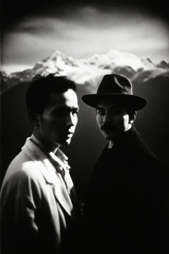 Spectral Analog Noir style reference image — heavy film grain
