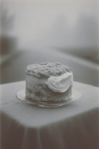 Ethereal Monochromatic Erosion style reference image — vintage film grain