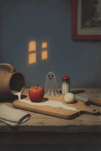 Luminous Twilight Storybook style reference image — glowing amber light