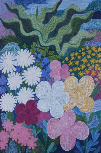 Intricate Organic Tapestry style reference image — botanical tapestry