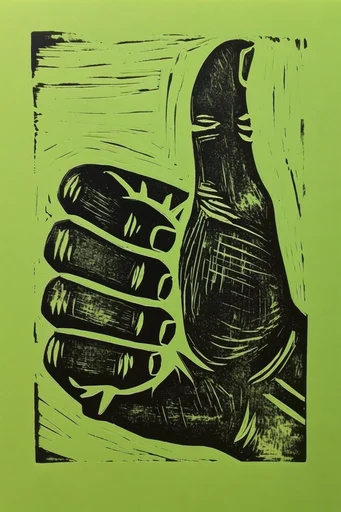Graphic Acid Printmaking style reference image — hand-carved texture
