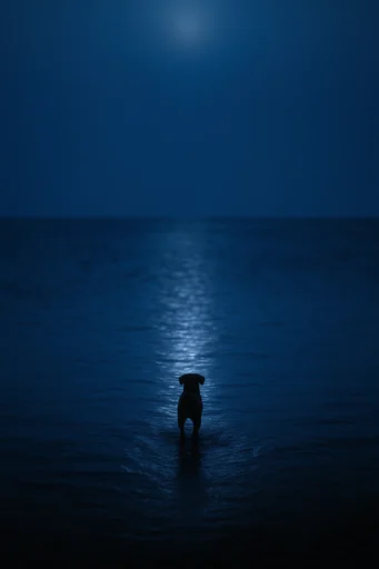 Nocturnal Solitary Minimalism style reference image — high-contrast twilight