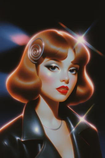 Chrome Noir Futurism style reference image — retro-futuristic gothic