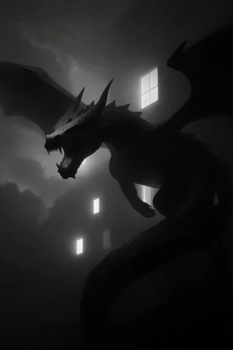 Ethereal Monochrome Noir style reference image — glowing silhouette