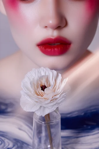 Ethereal Avant-Garde Beauty style reference image — dewy skin texture