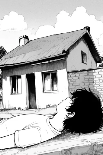 Graphic Monochrome Narrative style AI image example 4