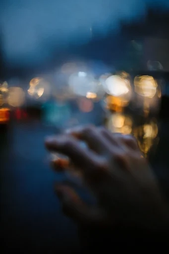 Cinematic Nocturnal Bokeh style reference image — analog film grain
