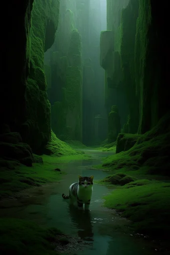 Velvet Moss Surrealism style reference image — solitary silhouette