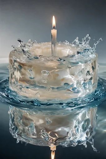 Hyper-Luminescent Fluid Realism style reference image — refractive water textures