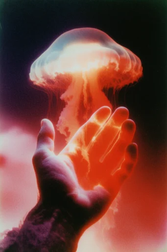 Analog Abyssal Inferno style reference image — blinding fiery glow