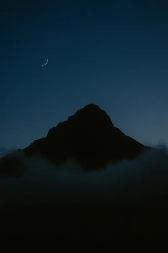 Minimalist Nocturnal Silhouettes style reference image — stark black silhouette