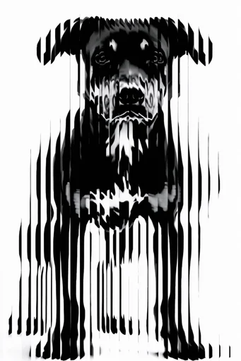 Monochrome Glitch Brutalism style reference image — analogue screen artifact