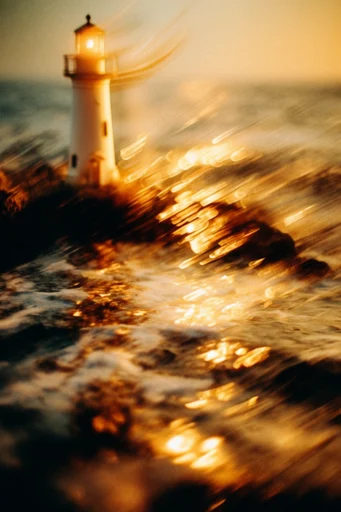 Kinetic Amber Dreamscape style reference image — analog film grain