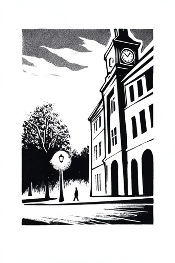 Monochrome Print Noir style reference image — high-contrast monochrome