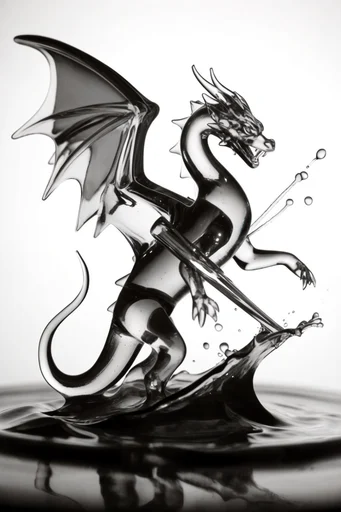 Clinical Liquid Surrealism style reference image — glass refraction