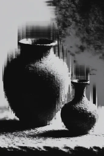 Corrupted Monochrome Brutalism style reference image — pixel sorting