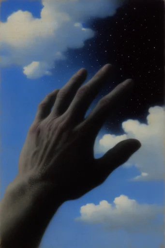 Celestial Surrealist Oil style reference image — impasto clouds