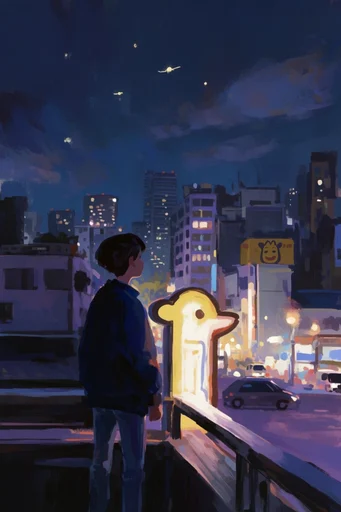 Luminous Nocturnal Whimsy style reference image — nocturnal digital illustration
