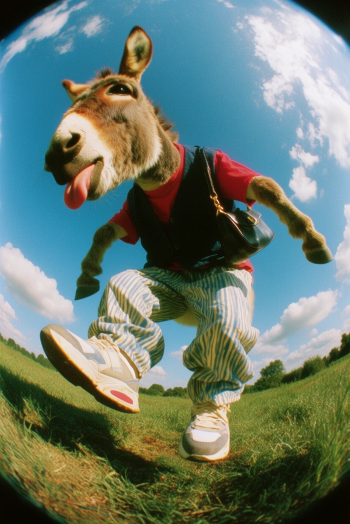Dynamic Fisheye Surrealism style AI image example 3