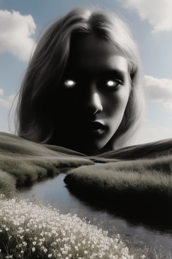 Spectral Monochrome Noir style AI image example 2