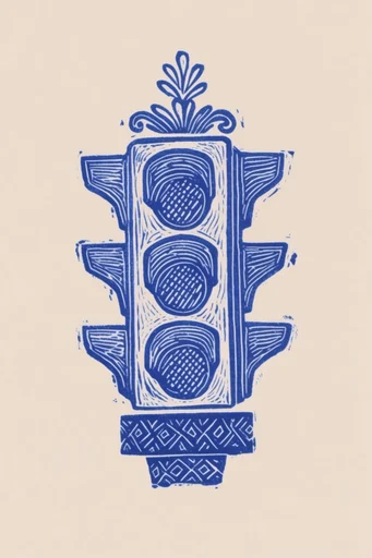 Rustic Artisanal Printmaking style reference image — monochromatic ink illustration