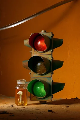 Surreal Terracotta Specimen style reference image — sharp direct sunlight