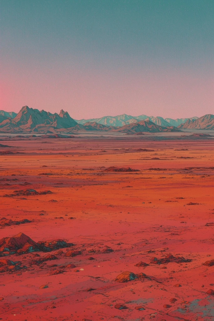 Surreal Retro Desert Sci-Fi style AI image example 2