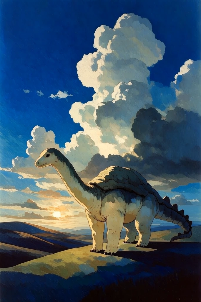 Nostalgic Surrealist Skies style AI image example 3