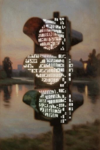 Luminous Digital Archeology style reference image — hazy atmospheric lighting