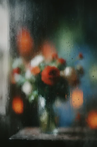Refractive Glitch Impressionism style reference image — vertical motion smear