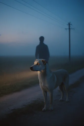Cinematic Liminal Melancholy style reference image — desaturated teal and amber