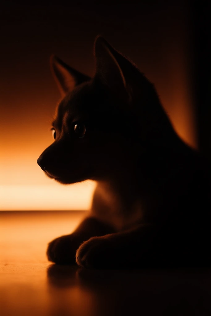 Amber Minimalist Noir style AI image example 3
