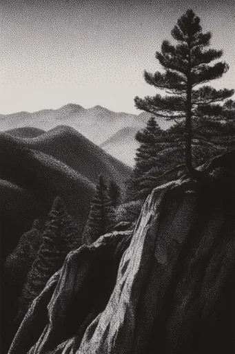 Textured Monochrome Noir style reference image — heavy film grain