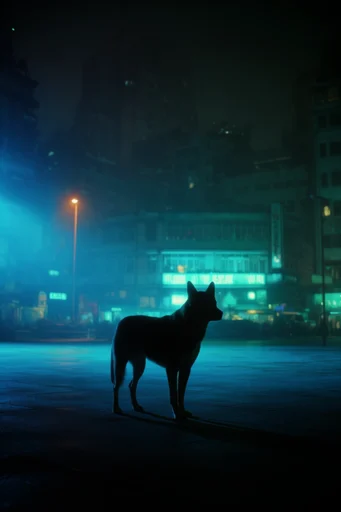 Cinematic Neon Noir style reference image — atmospheric mist