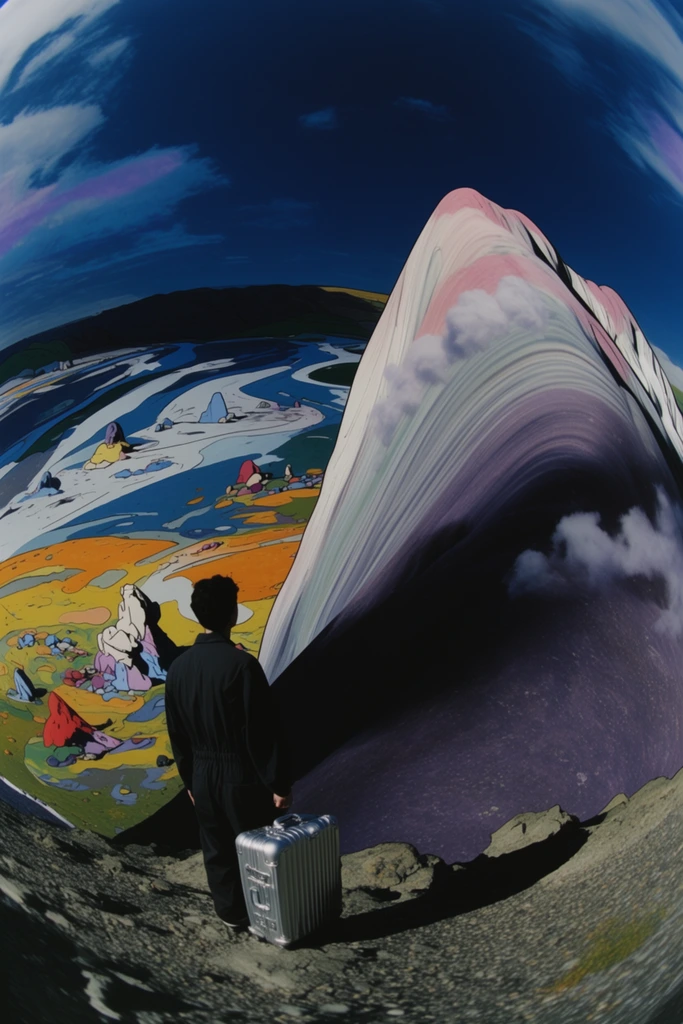 Distorted Skyward Futurism style AI image example 2