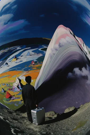 Distorted Skyward Futurism style AI image example 2