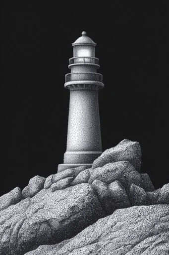 Luminous Pointillist Noir style reference image — chiaroscuro